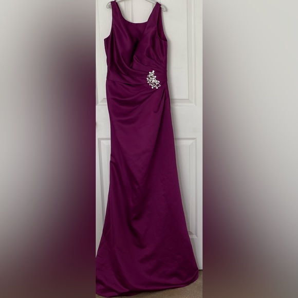 Mori Lee Dresses & Skirts - Dark purple long satin dress, for wedding guest or bridesmaids. never worn